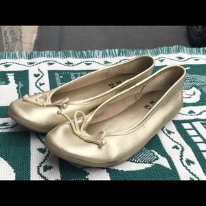 Zac Zac Gold Ballet Slip On Shoes Size 13.5